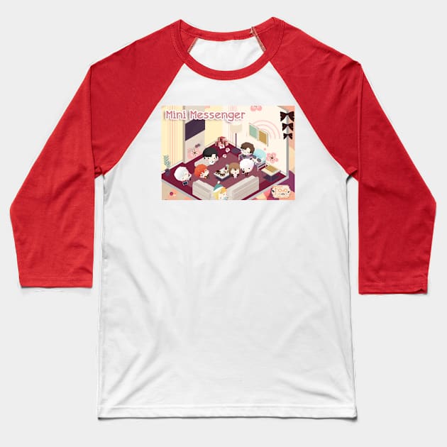 Cute Cartoon Roommate Baseball T-Shirt by Fovo Shop